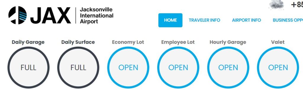 JAx airport parking availability